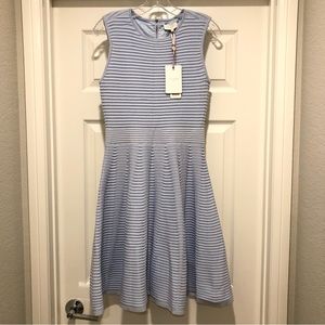 NWT $295 TED BAKER Light Blue Knit Sleeveless Dress Size 3 (US Size 8) Lined!